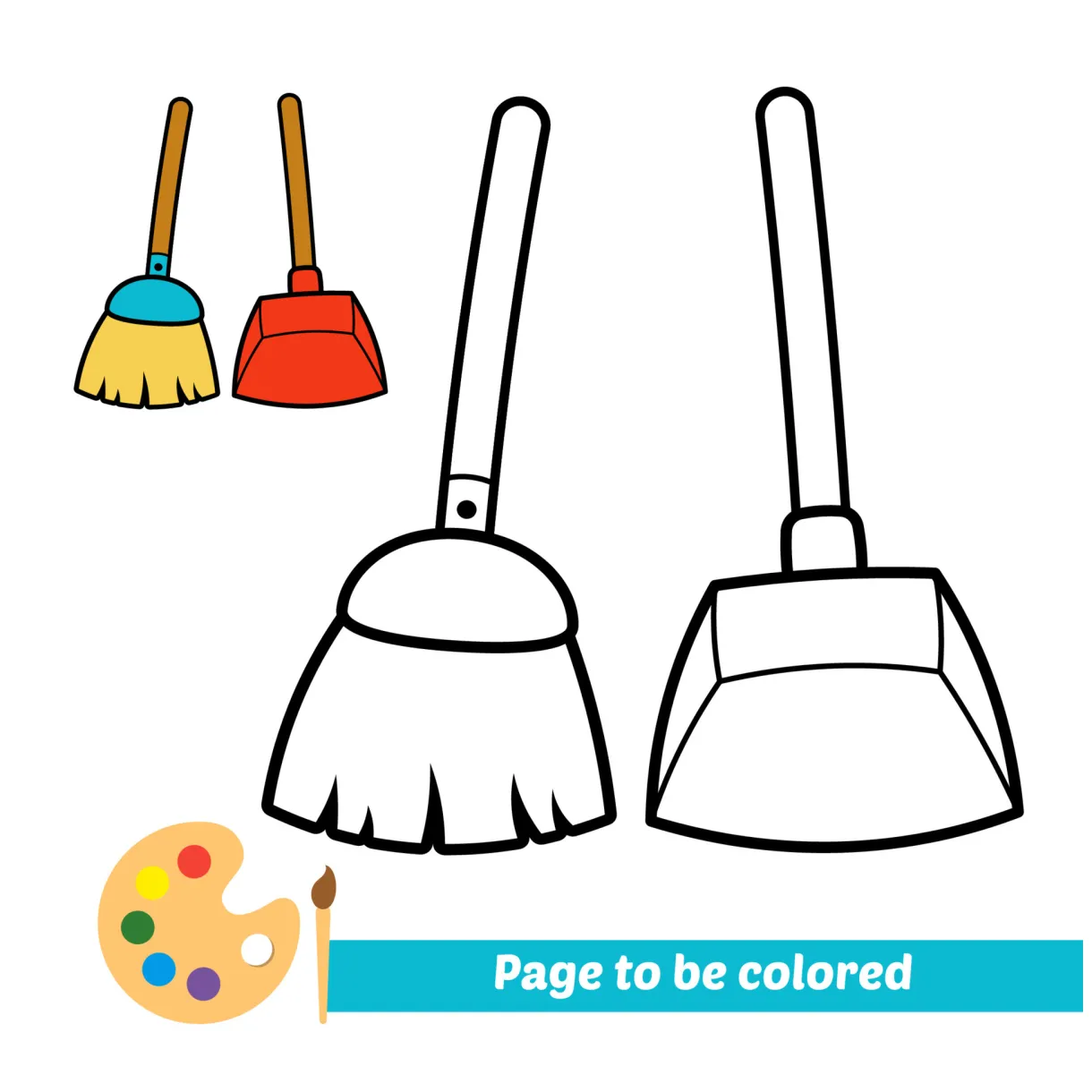 Coloring pages broom