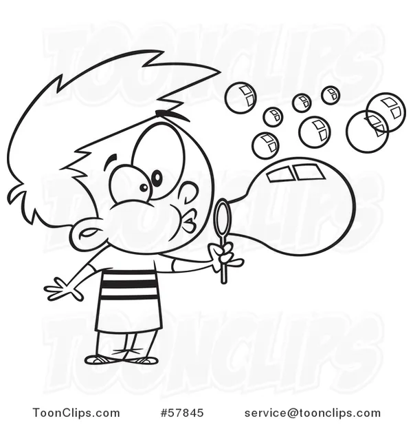 Blowing coloring page