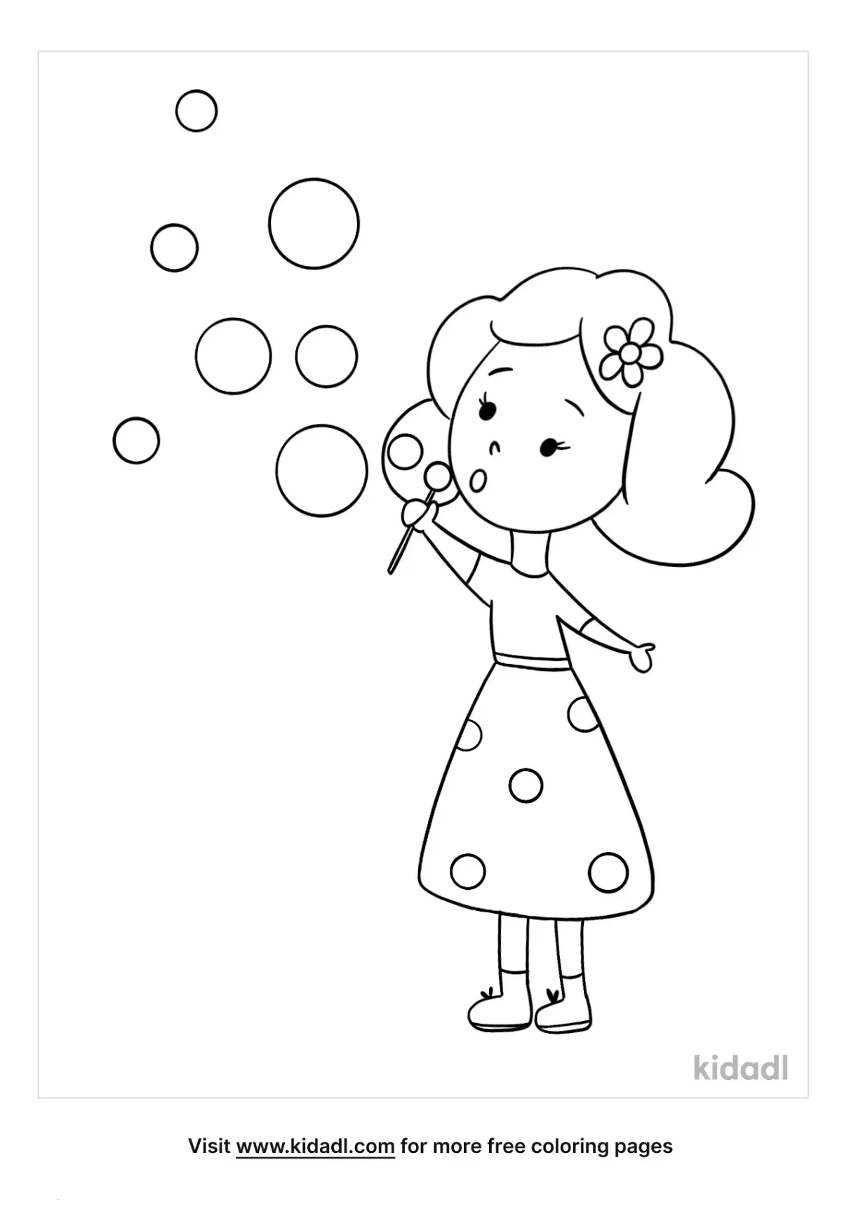 Blowing bubbles coloring sheet coloring pages