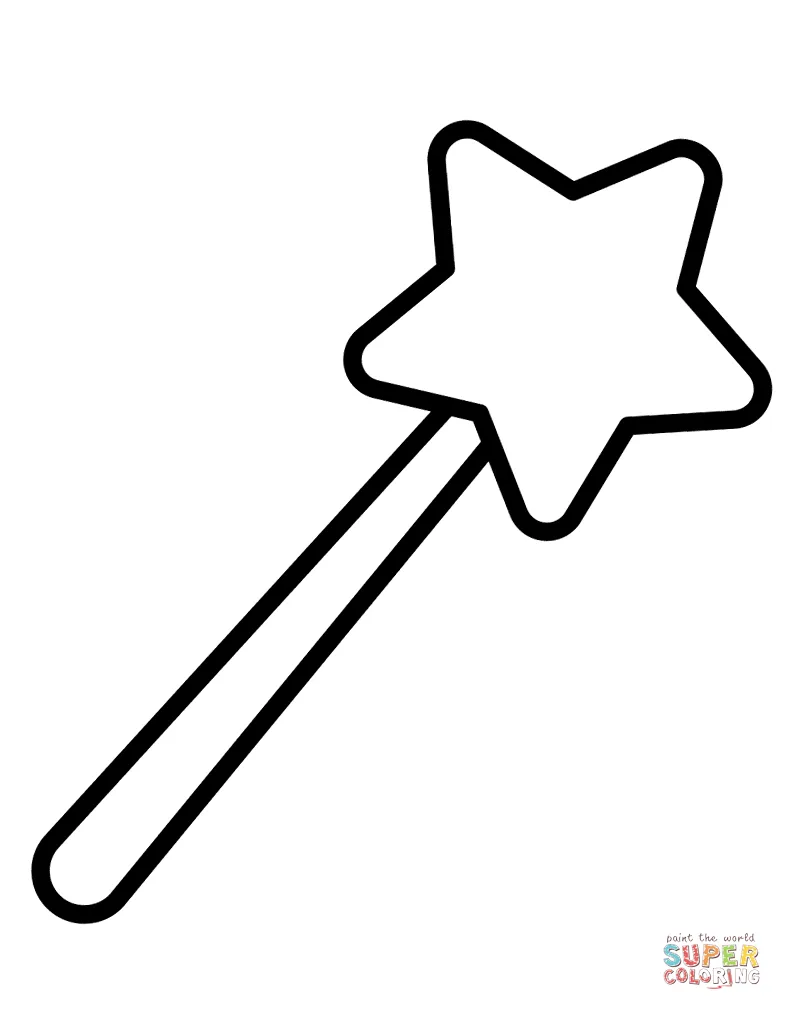 Christmas magic wand coloring page free printable coloring pages