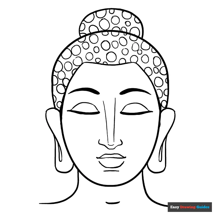 Buddha coloring page easy drawing guides