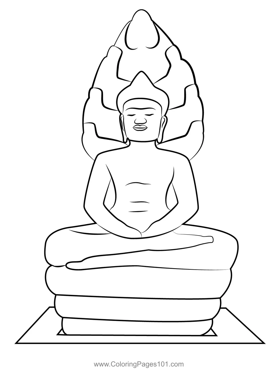 For kids free buddhism printable coloring