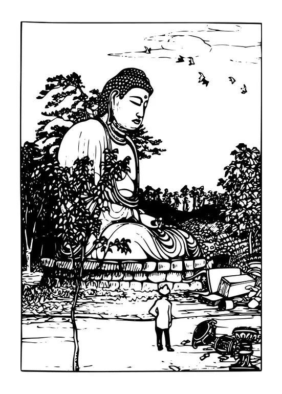 Coloring page buddha statue free printables img 26352