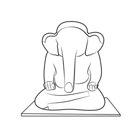 Buddha elephant statue coloring page for kids free buddhism printable
