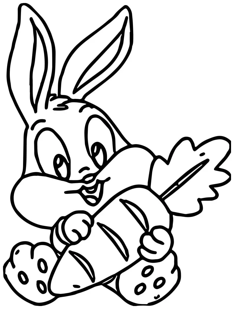 Baby bugs bunny loving carrot coloring page wecoloringpage