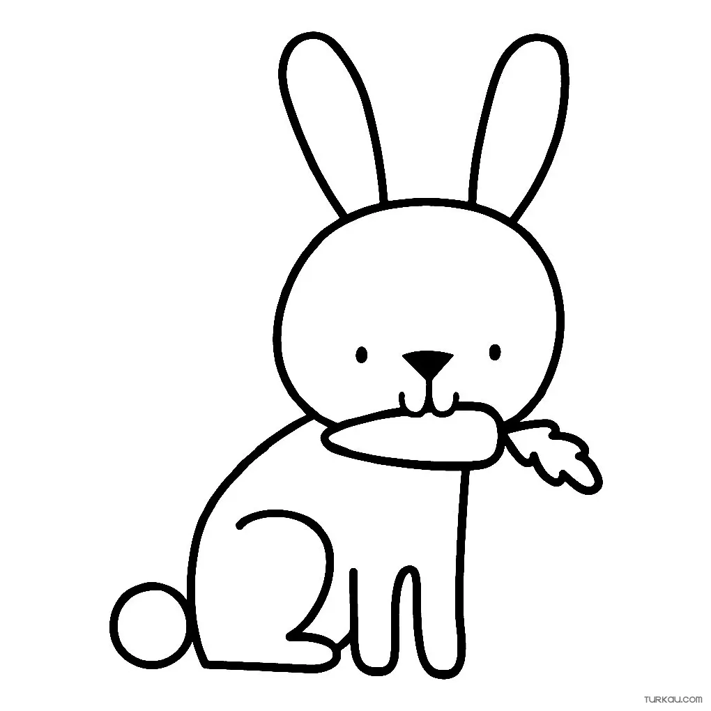 Carrot bunny coloring page » turkau