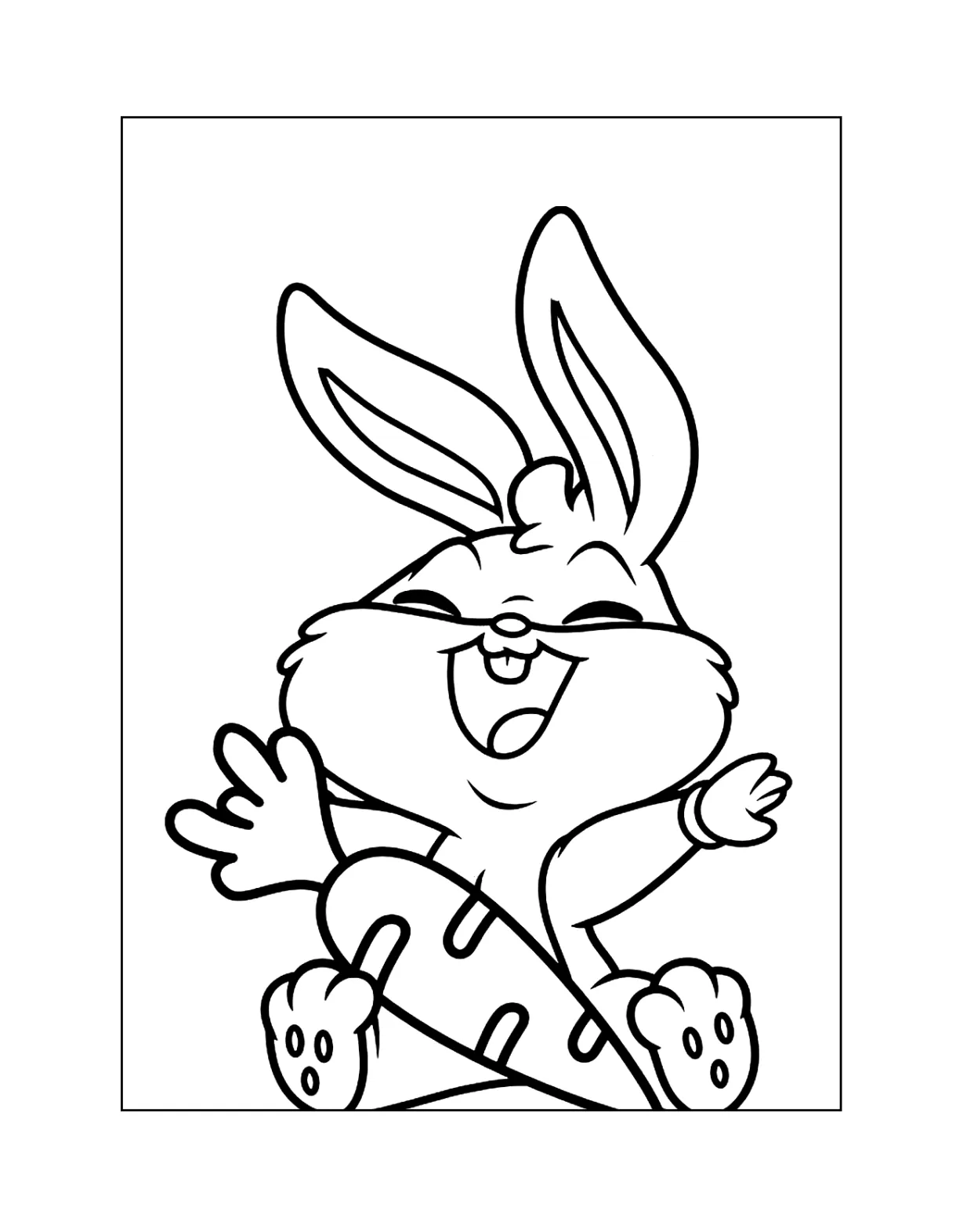 Bugs bunny eating a carrot coloring page free printable
