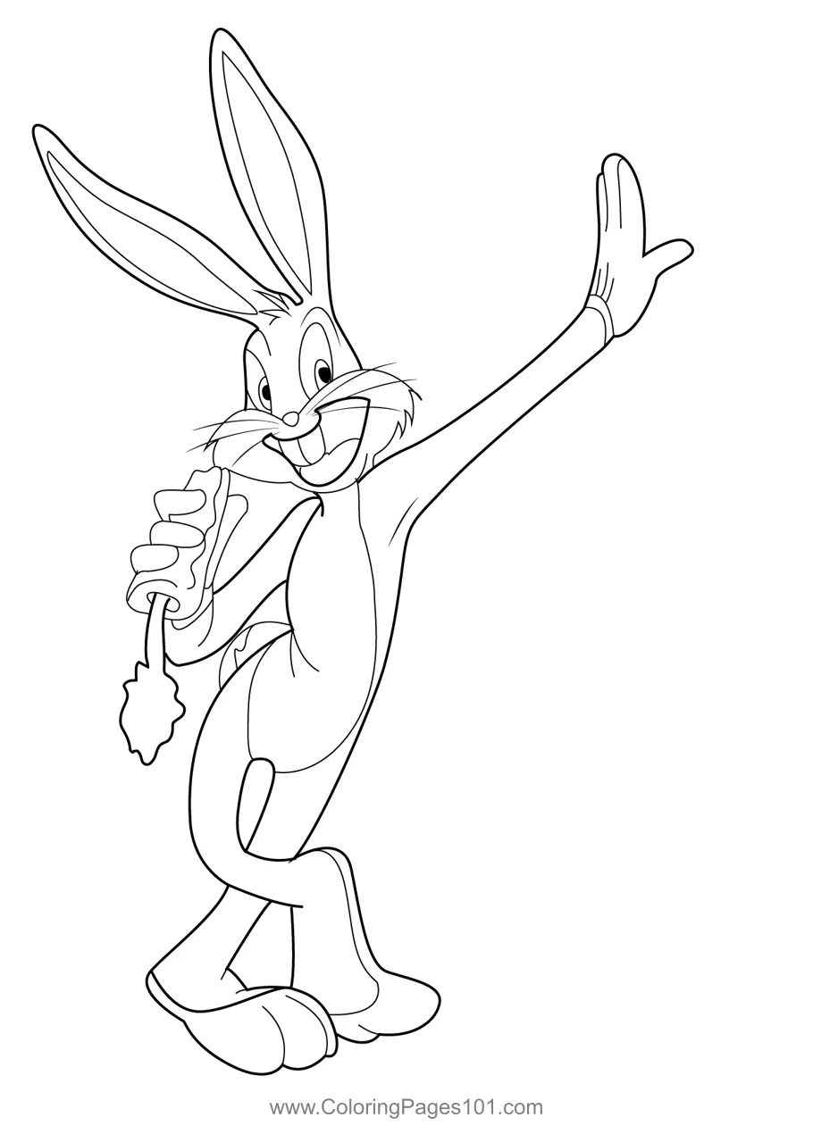 Eating carrot bugs bunny coloring page for kids free bugs bunny