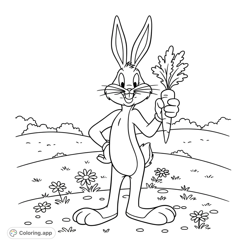 Bugs bunny's carrot field frolic coloring.app