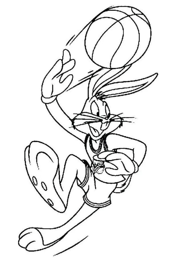 Bugs bunny space jam coloring page free printable coloring pages for kids