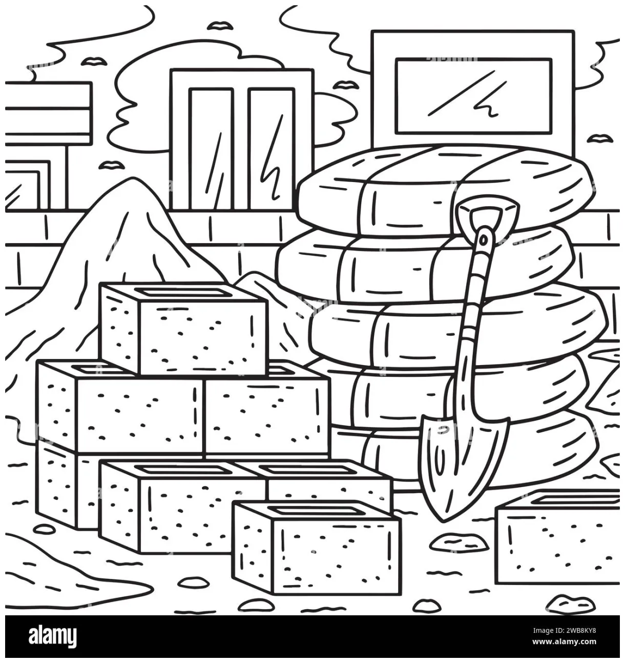 Coloring page printable bricks coloring pages