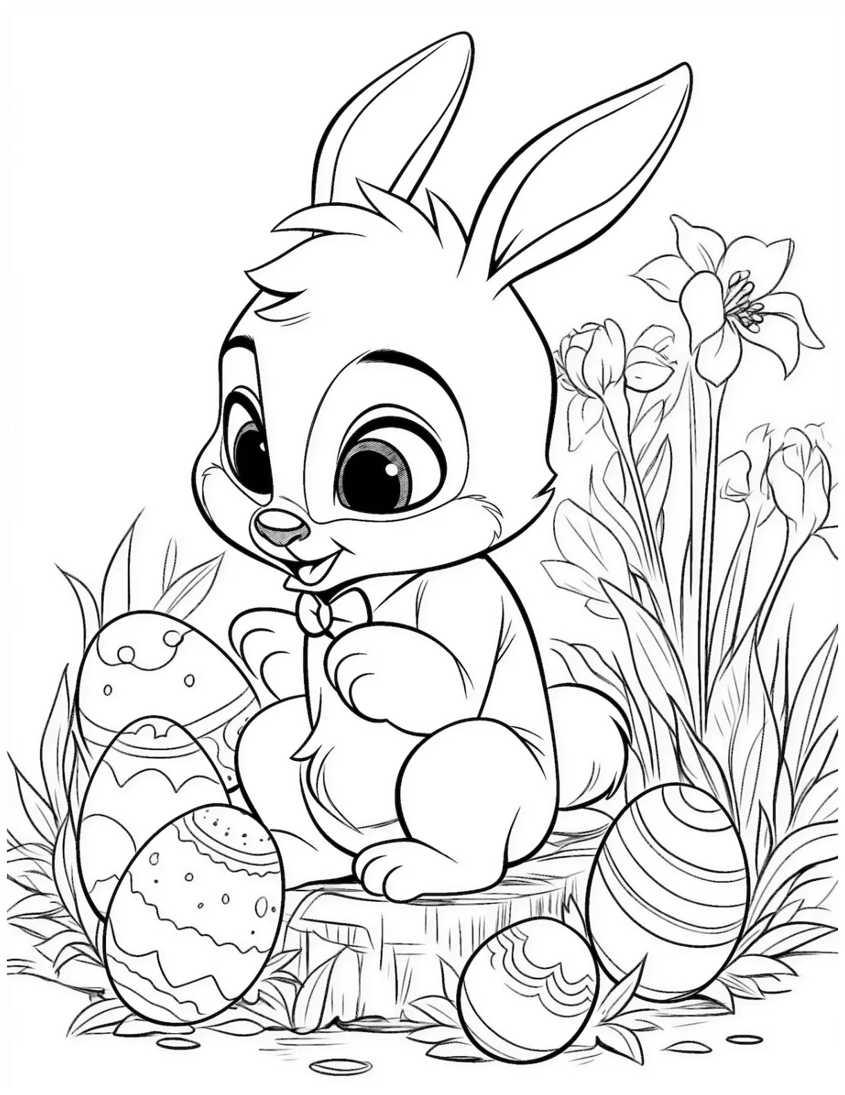 Free printable bunny picture coloring pages for kids