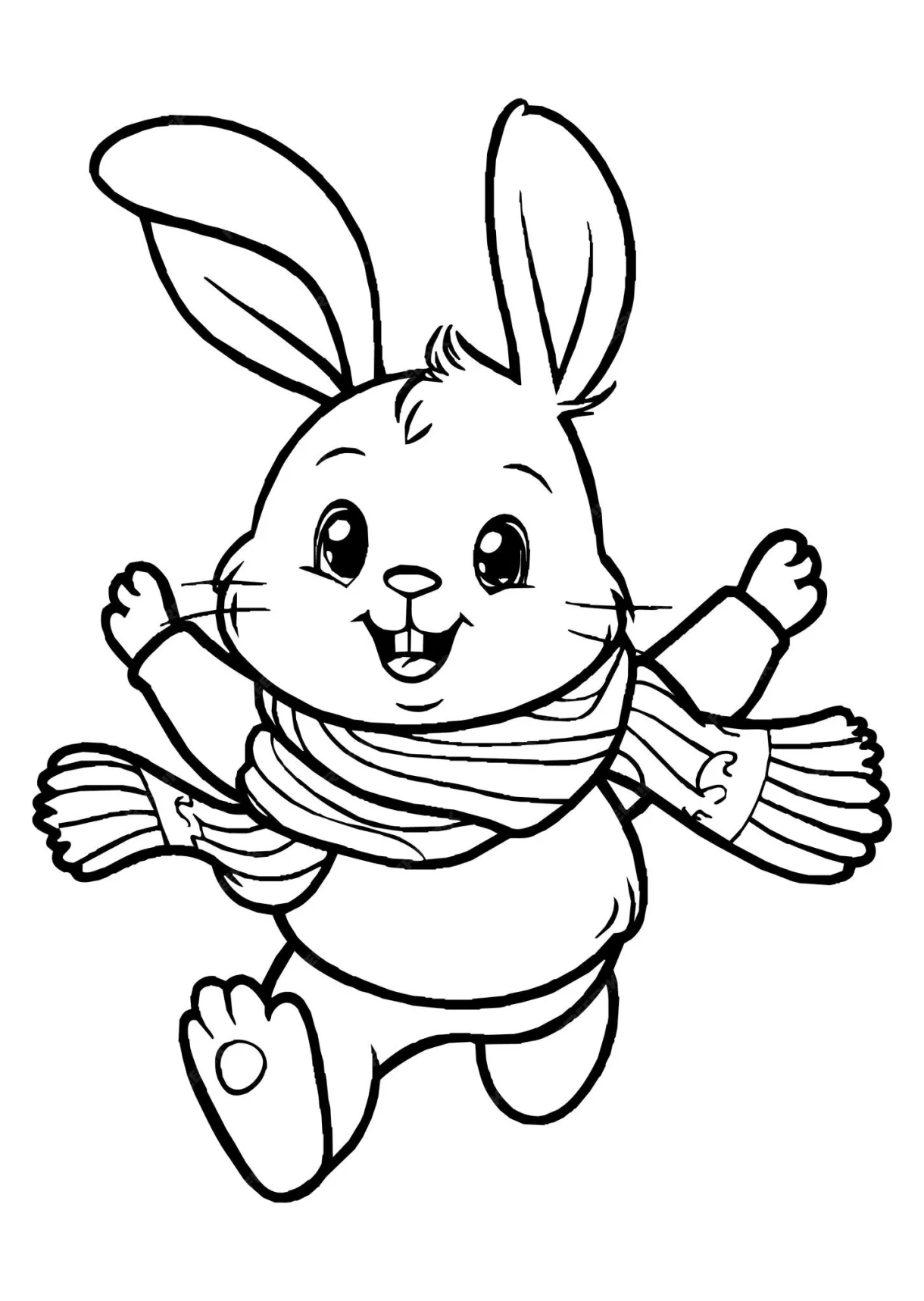 Bunny Coloring Page Bunny Line Art Bunny Coloring Page | Premium AI