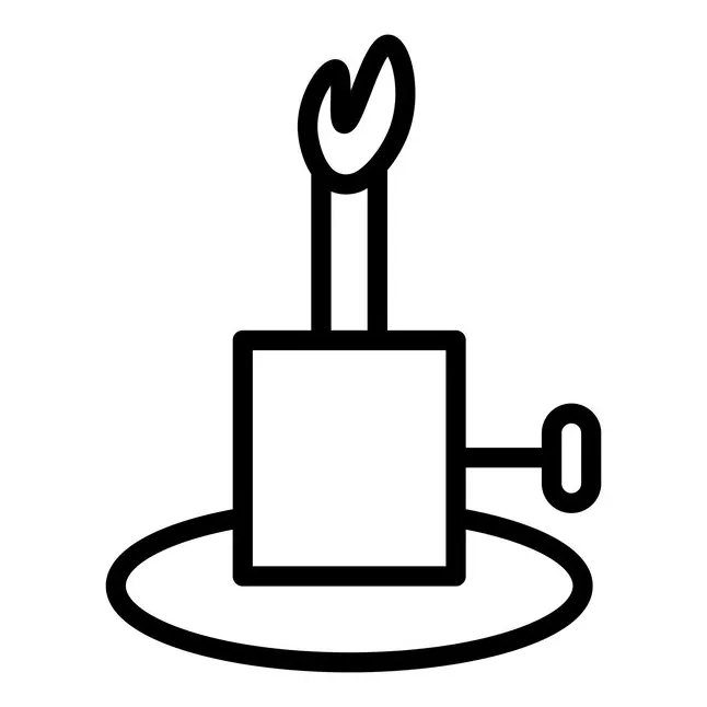 Premium vector bunsen burner line illustration