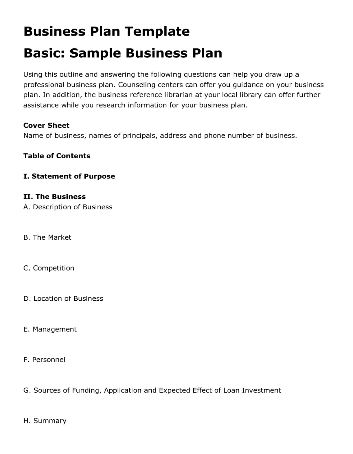 Free printable form generic