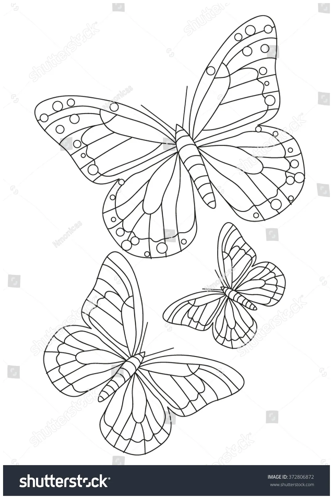 Coloring page butterfly stock vector 372806872