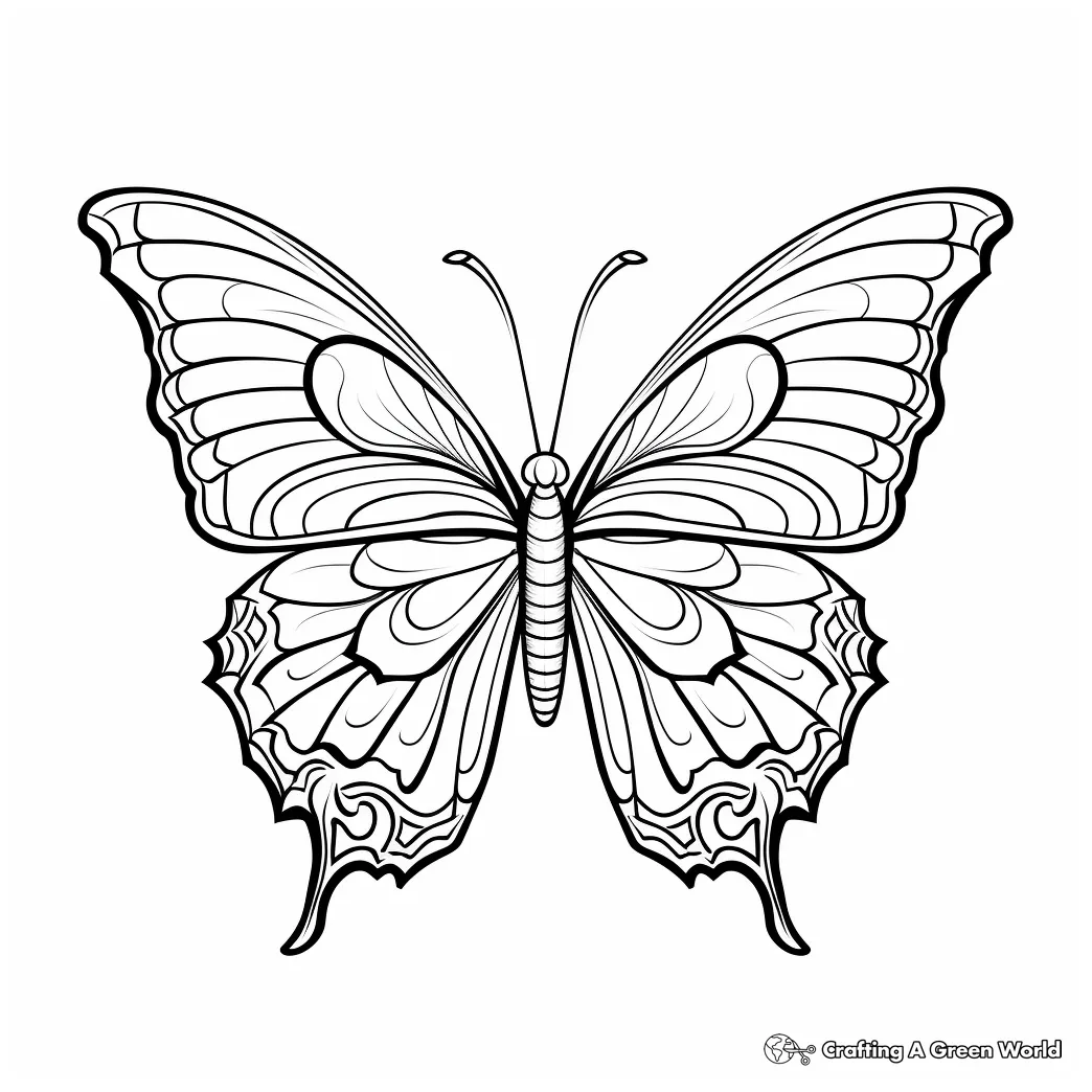 Pretty butterfly coloring coloring pages