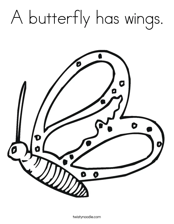 A butterfly has wings coloring page twisty noodle