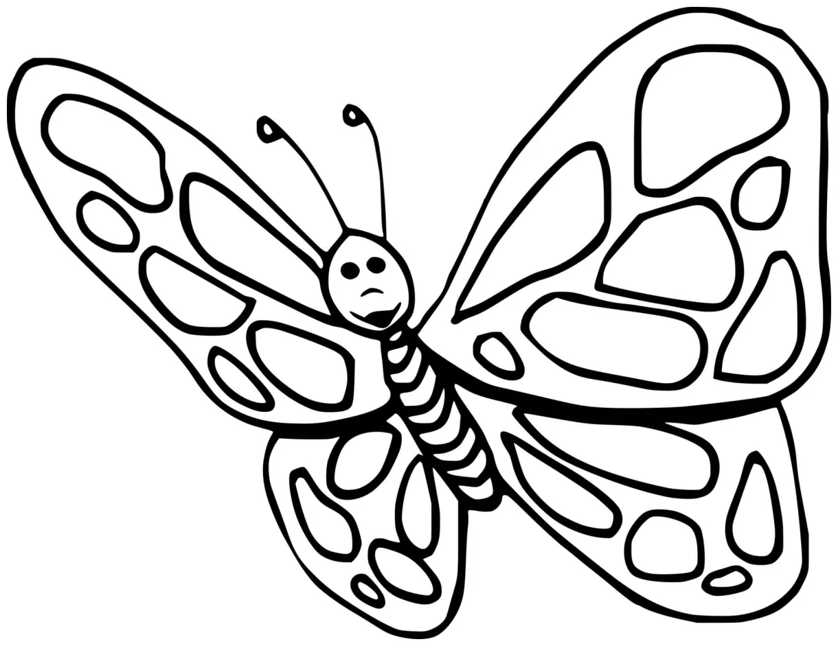 Cute butterfly with wings coloring pages coloring cool