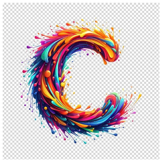 Premium psd colorful abstract letter c made by the artist