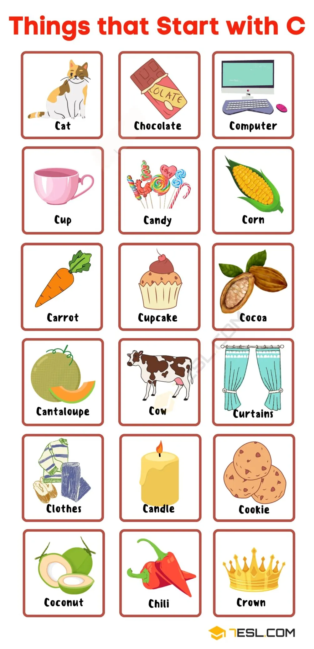 Things that start with the letter c for kids