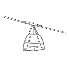 Cable car on ropeway coloring page for kids free cable cars printable