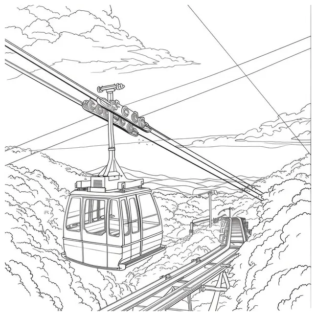 Cable car coloring fun pictures freepik