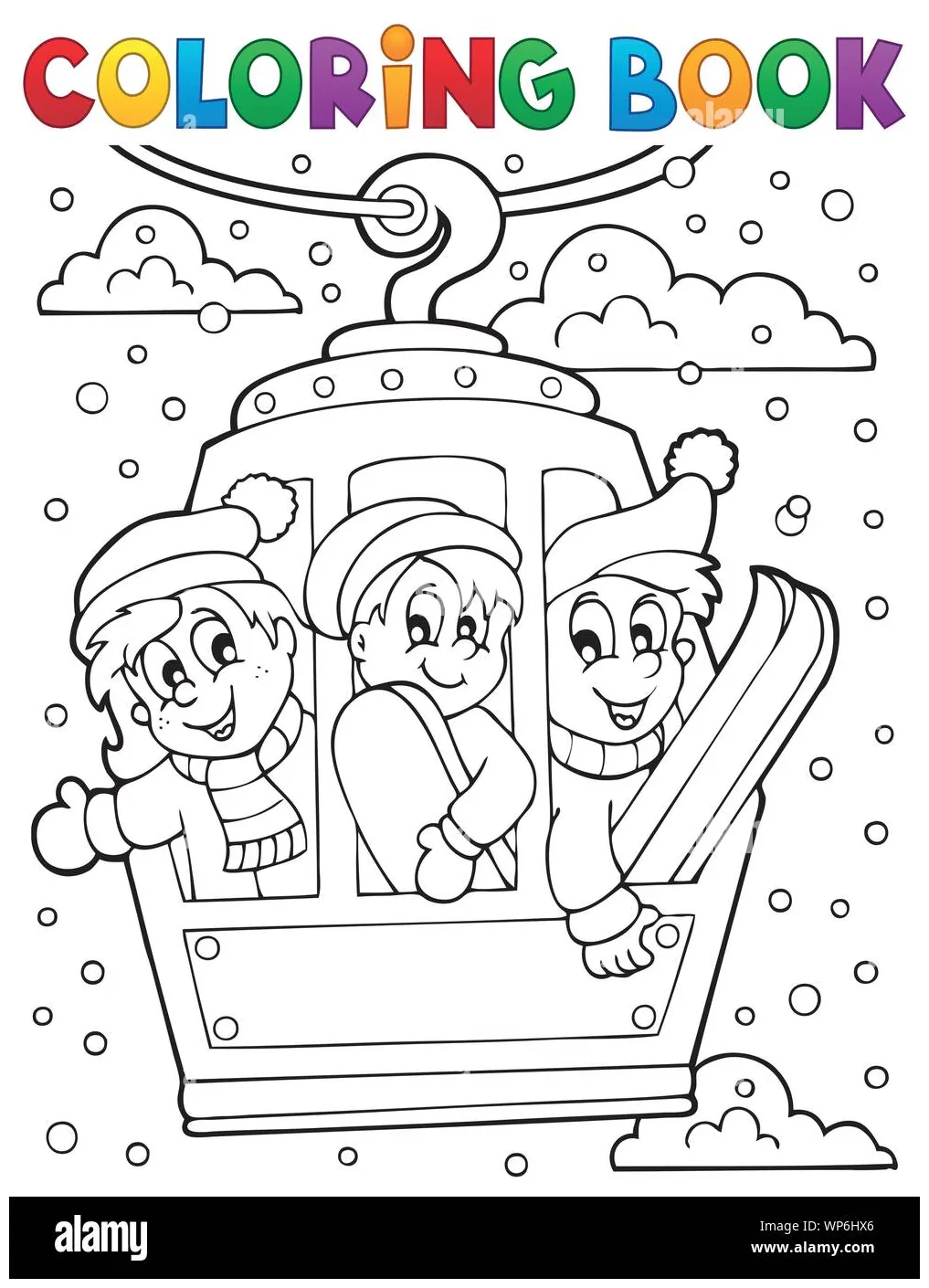 Coloring book cable car theme stock vector & art alamy