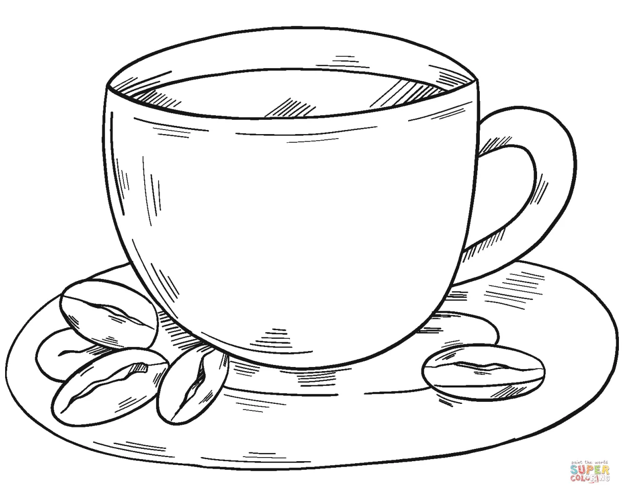 Coffee cup coloring pages coloring home
