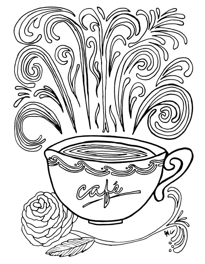 Coffee cup coloring pages at getcolorings free printable
