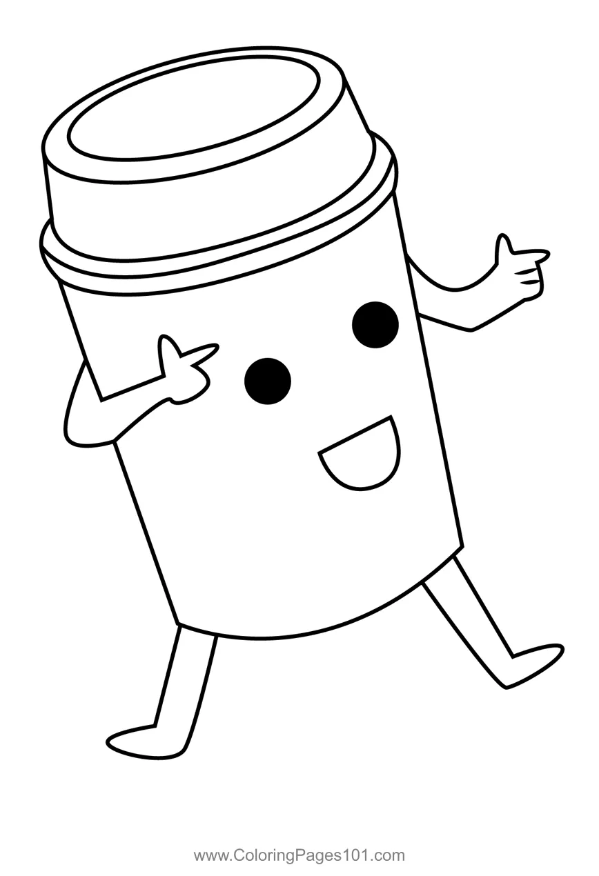 Paper coffee cup coloring page for kids free crocodile printable