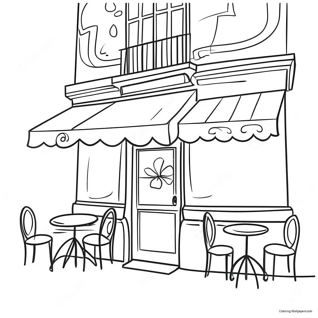 Charming french café coloring page 15961-12585