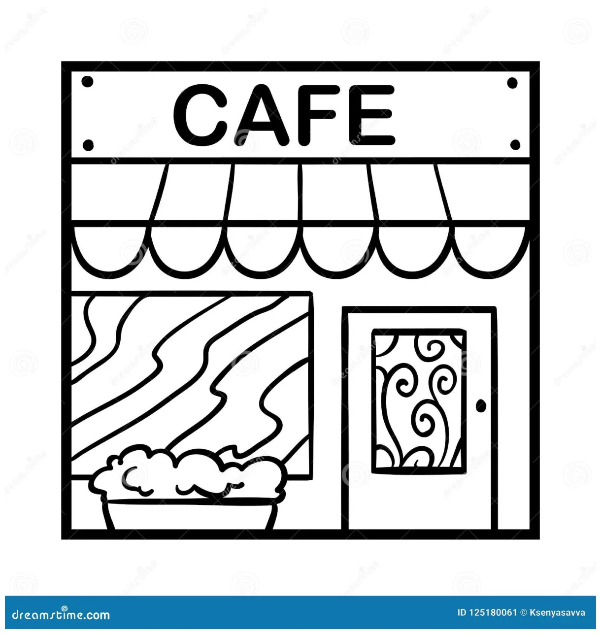 Coloring book, cafe stock vector. illustration of diner 125180061
