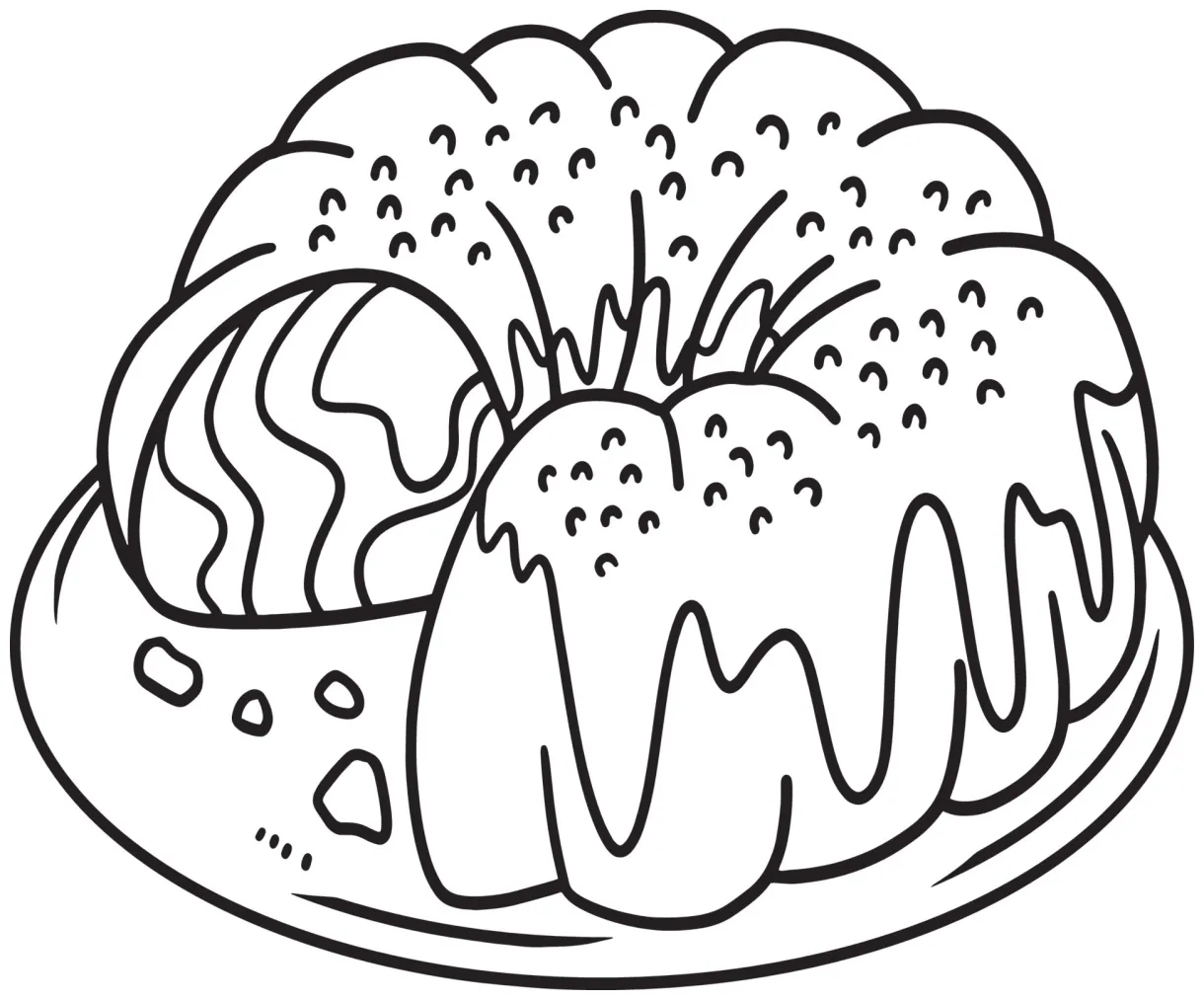 Cake isolated coloring page for kids 13730714 vector art at vecteezy