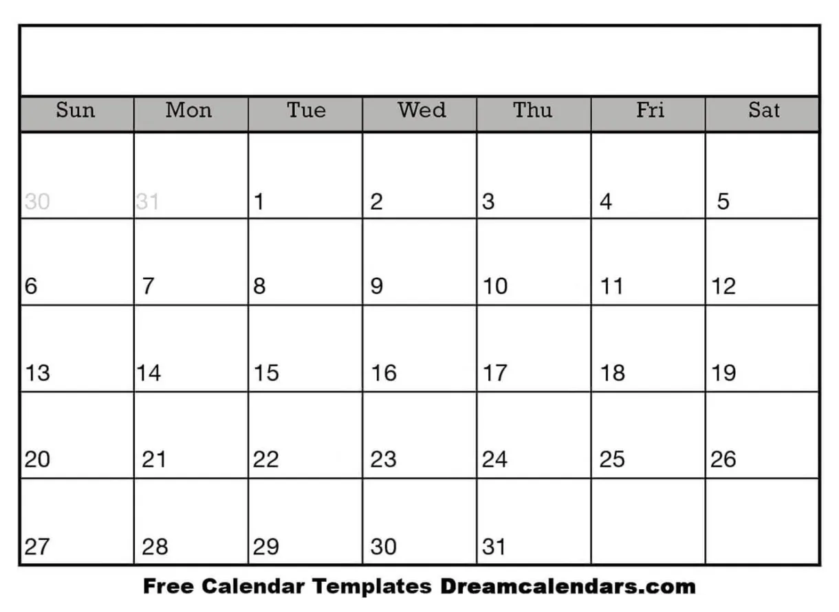 Blank calendar printable blank calendar 2025
