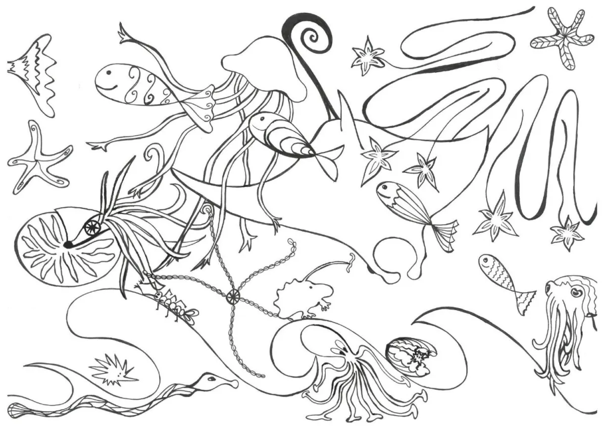 Coloring pages ocean scene
