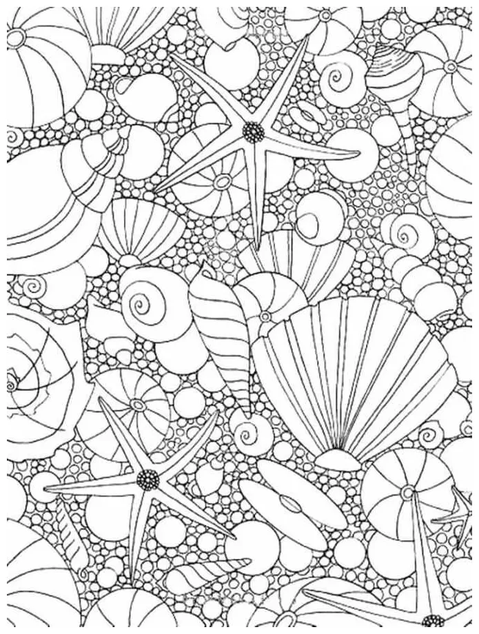 Ocean floor relaxing coloring page download, print or color online