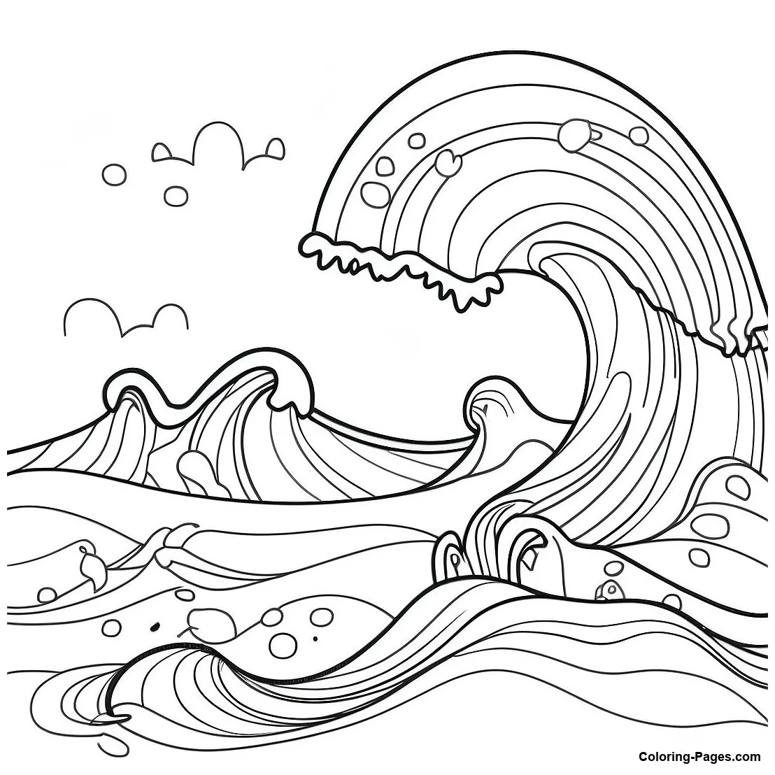 Calm ocean waves coloring page coloring-pages