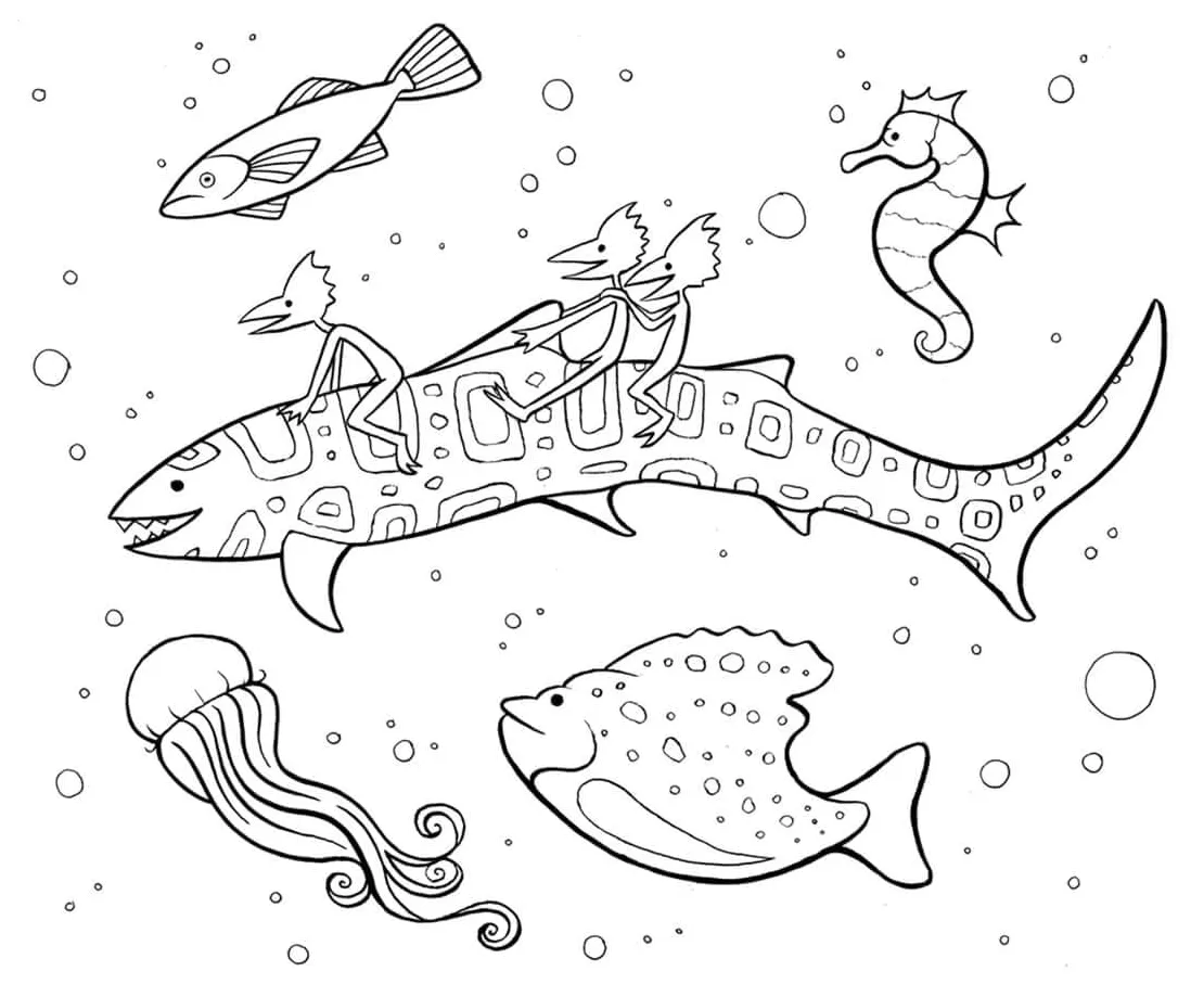 Mindfulness ocean coloring page download, print or color online for free