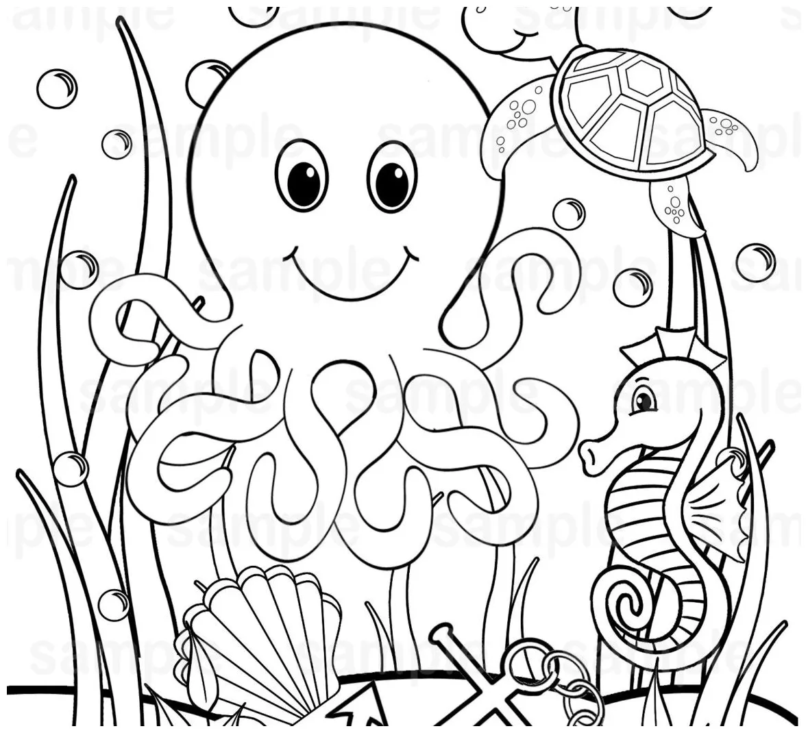 Preschool ocean coloring coloring pages