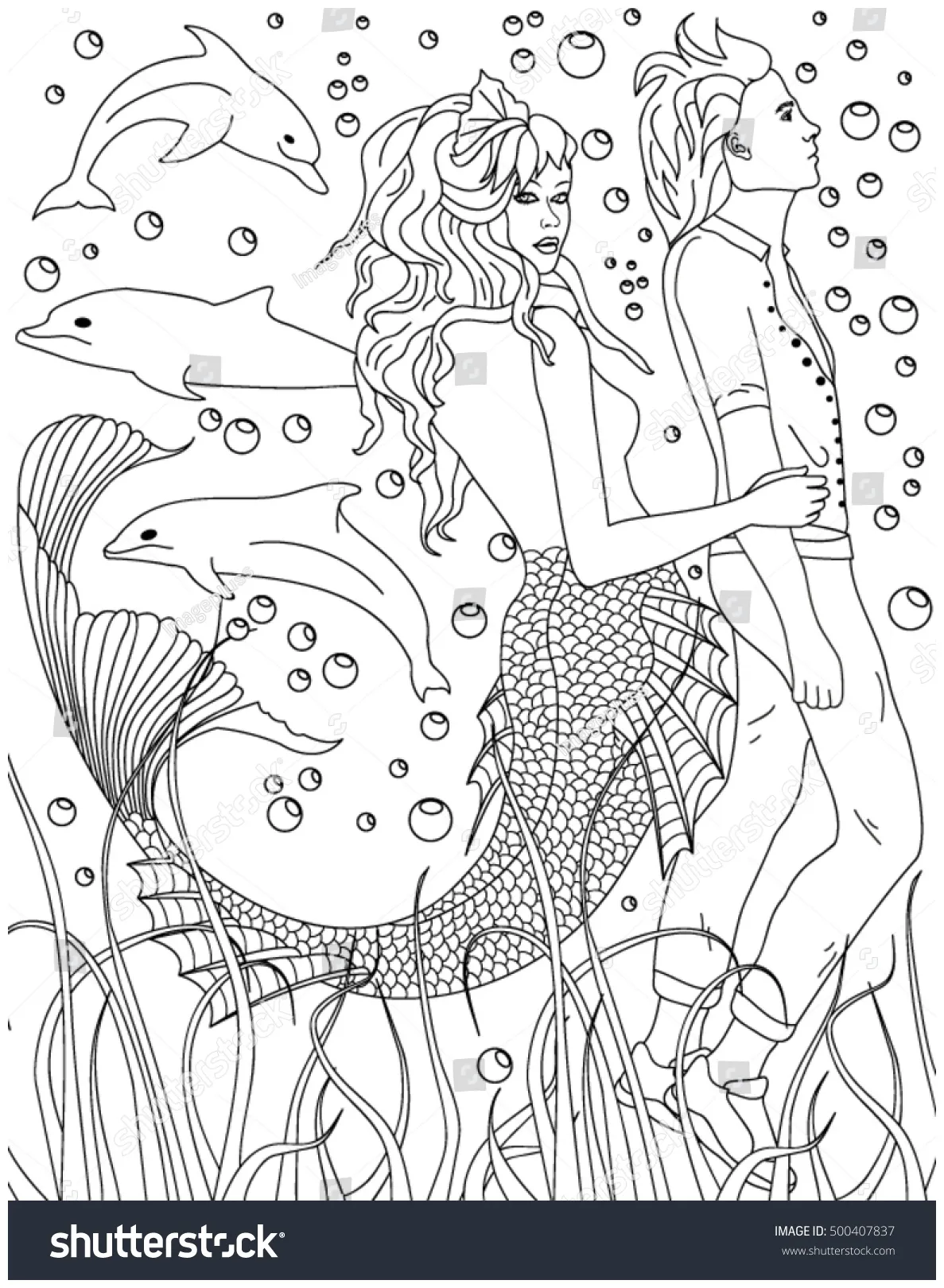 Ocean coloring page stock vector 500407837 shutterstock