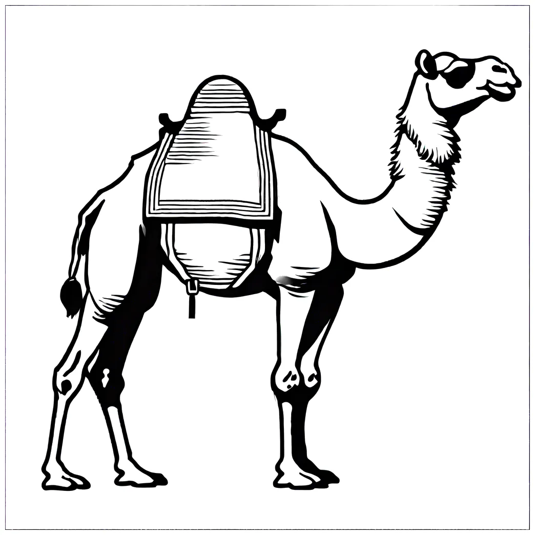 Saddled camel coloring page lulu pages