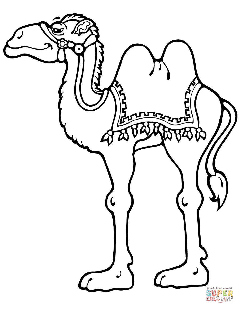 Camel standing coloring page free printable coloring pages