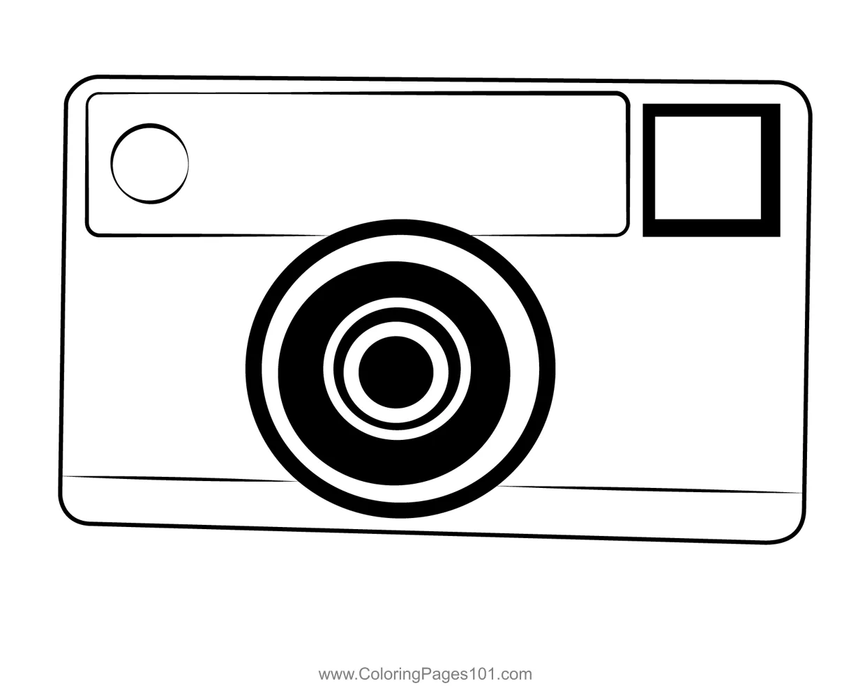 Kodak Camera Coloring Page for Kids - Free Cameras Printable Coloring
