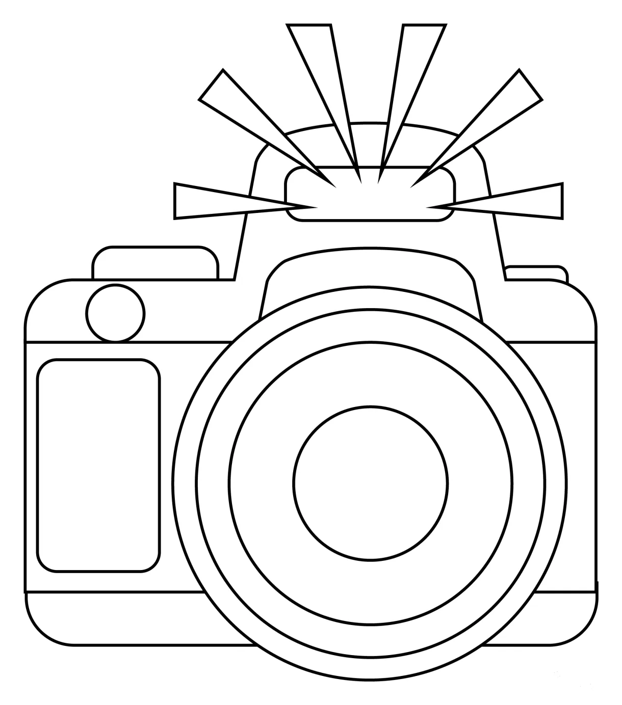 Camera with Flash coloring page - ColouringPages