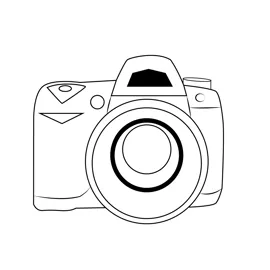 Camera In Hand Coloring Page for Kids - Free Cameras Printable Coloring