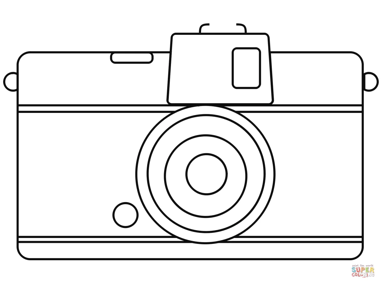 Compact Camera Line Art coloring page | Free Printable Coloring Pages