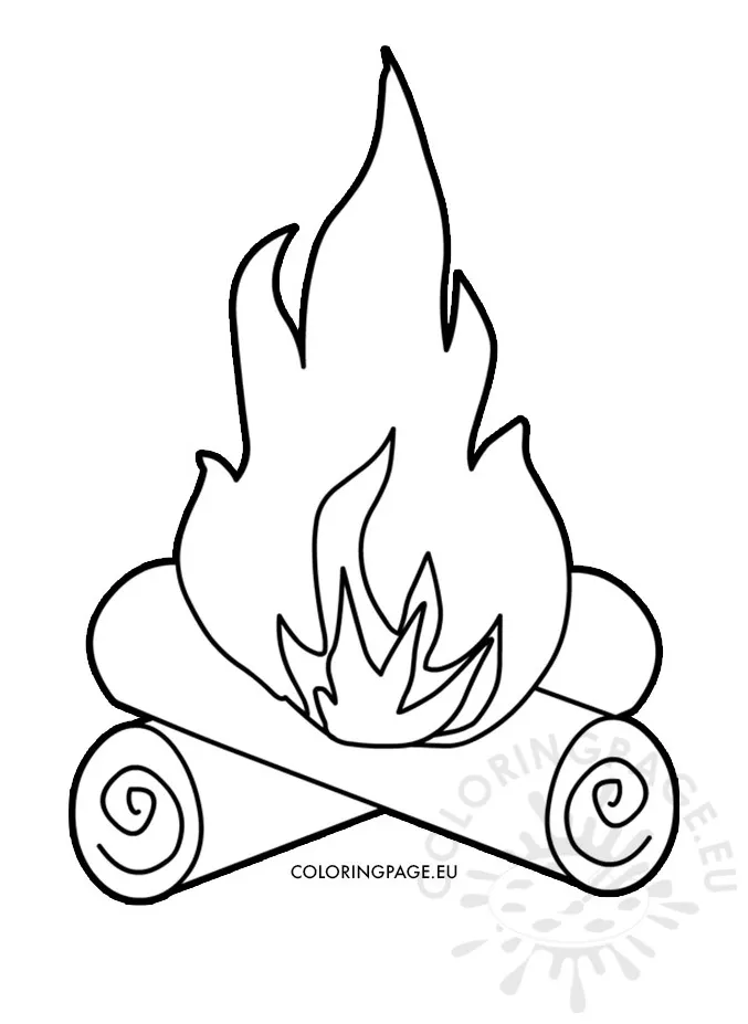 Campfire coloring page