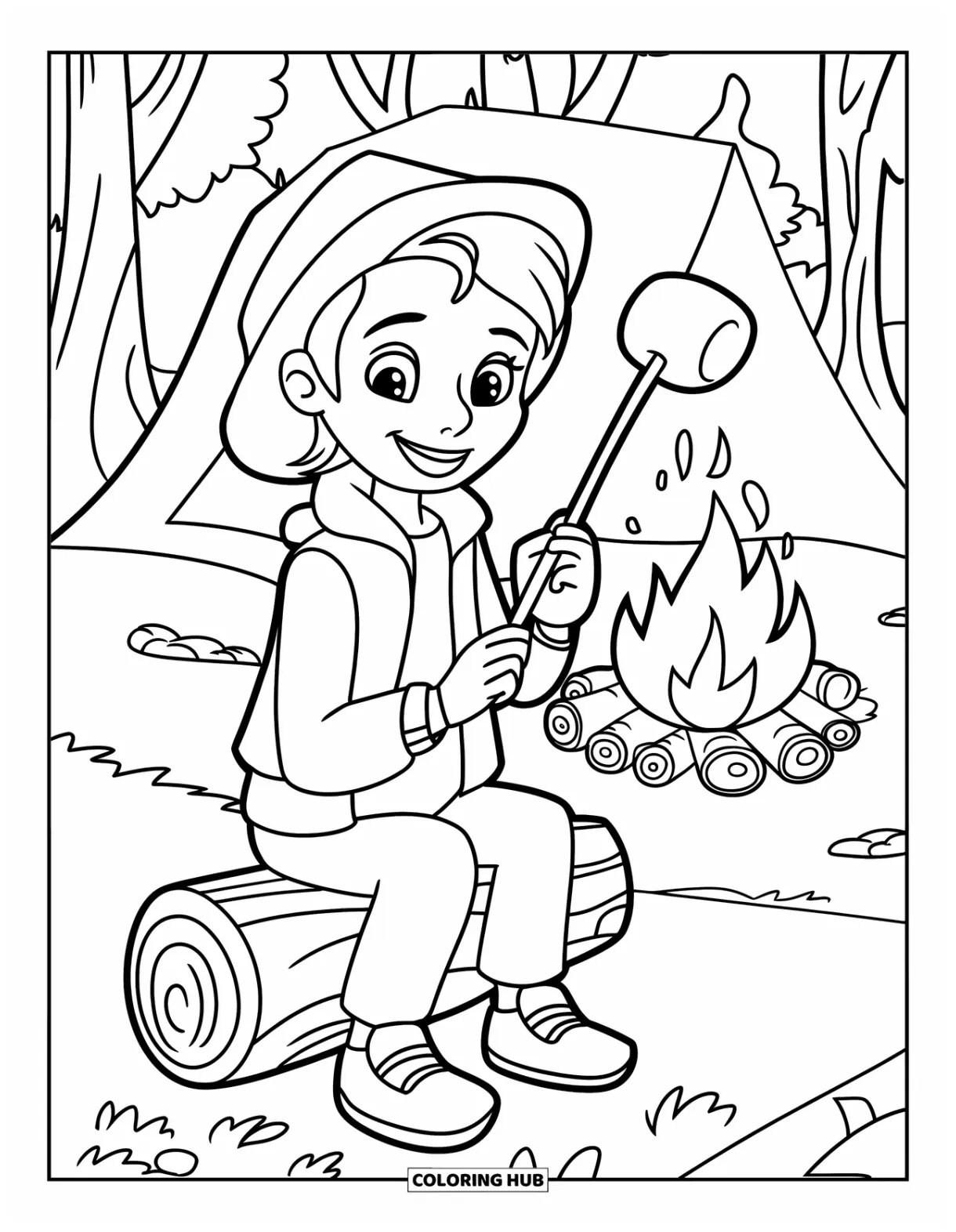 105+ campfire coloring pages for kids & adults free printable pdfs
