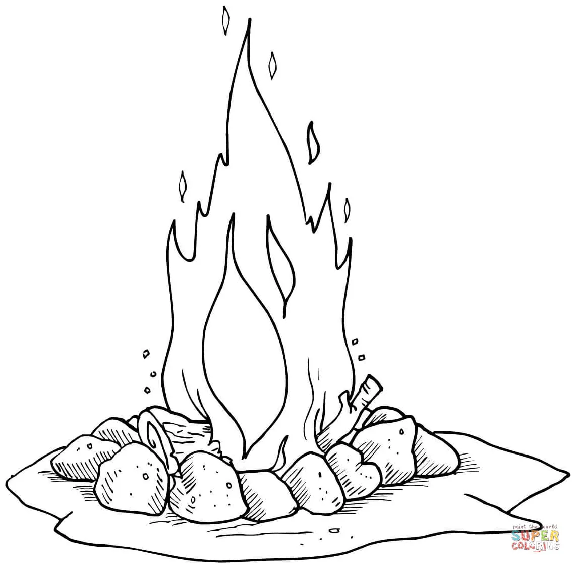 Campfire coloring page coloring home